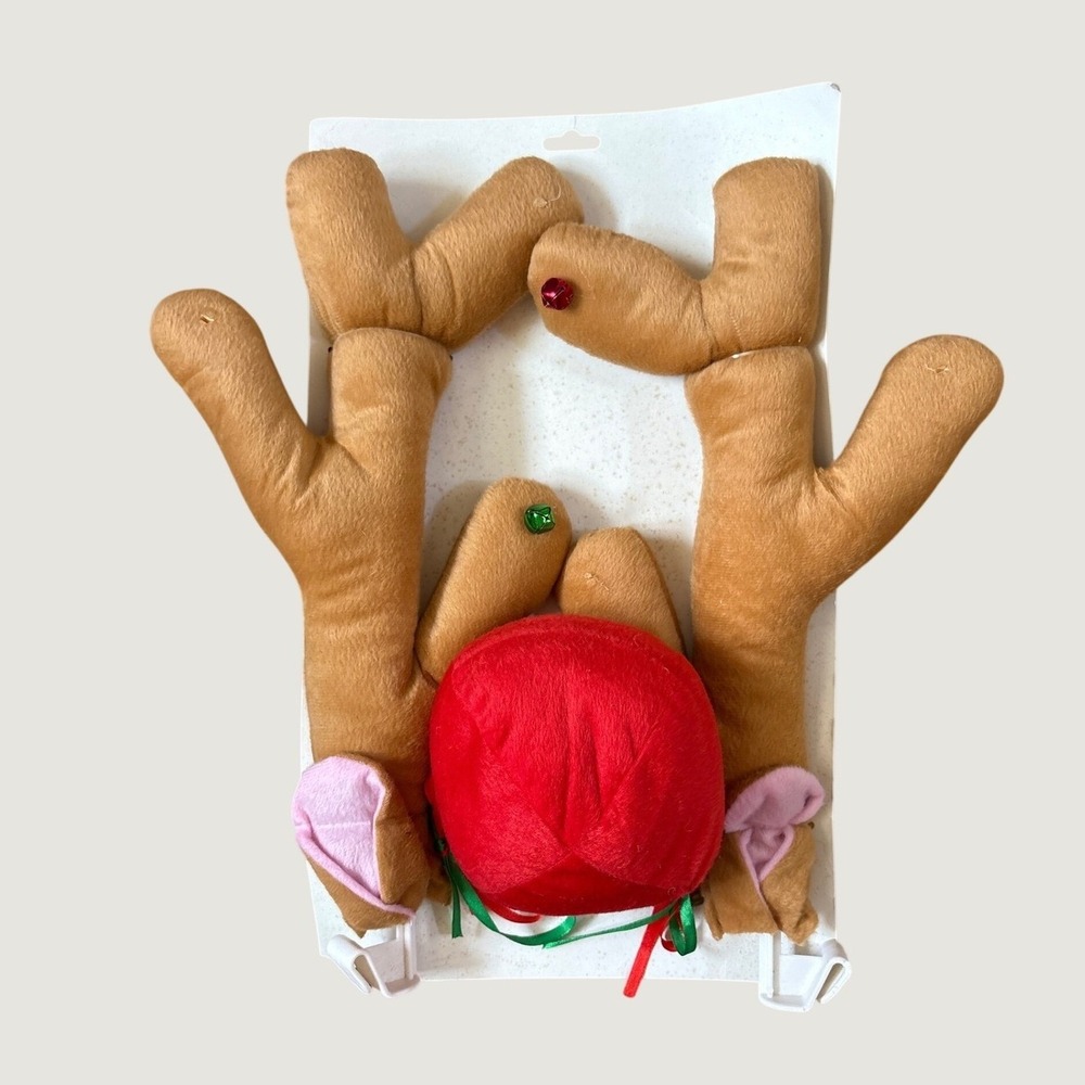 Reindeer Car Kit Unisex Tan Red Holiday Decor SIZE OS